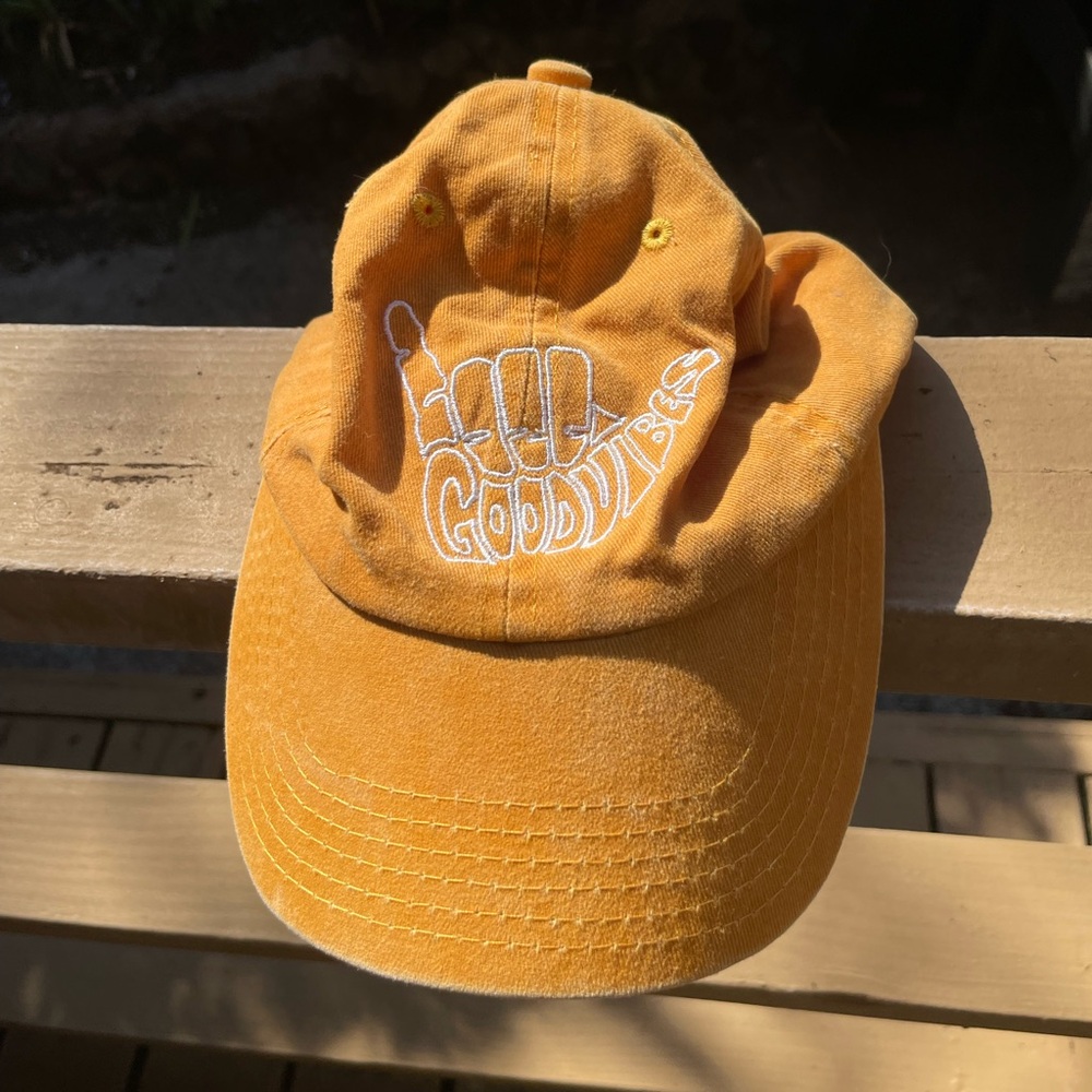 Olive & Pique Yellow Good Vibes Baseball Cap